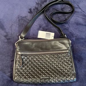 Vera Bradley carryall triple compartment crossbody in black